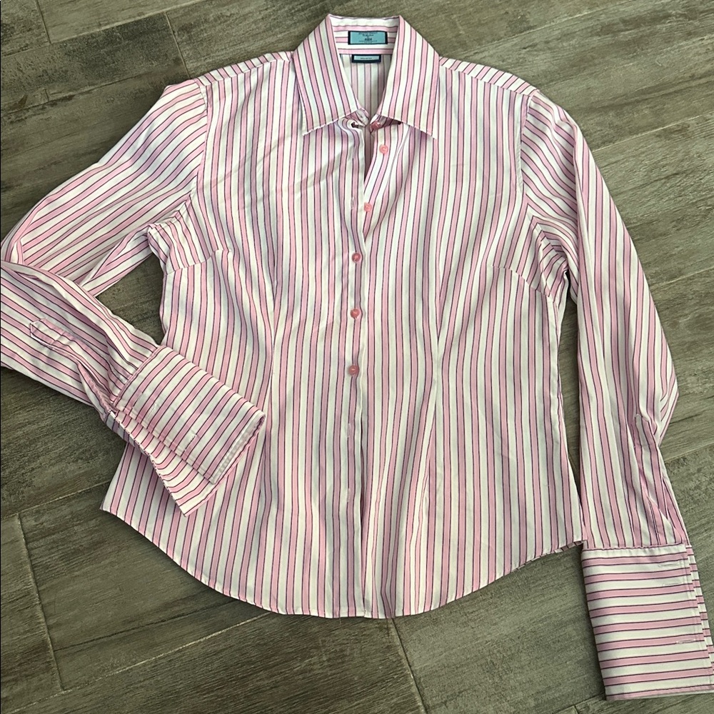Hawes & Curtis Striped Vintage Hipster Shirt EUC!